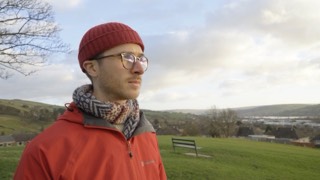 Matthew on a hillside above Skipton, North Yorkshire